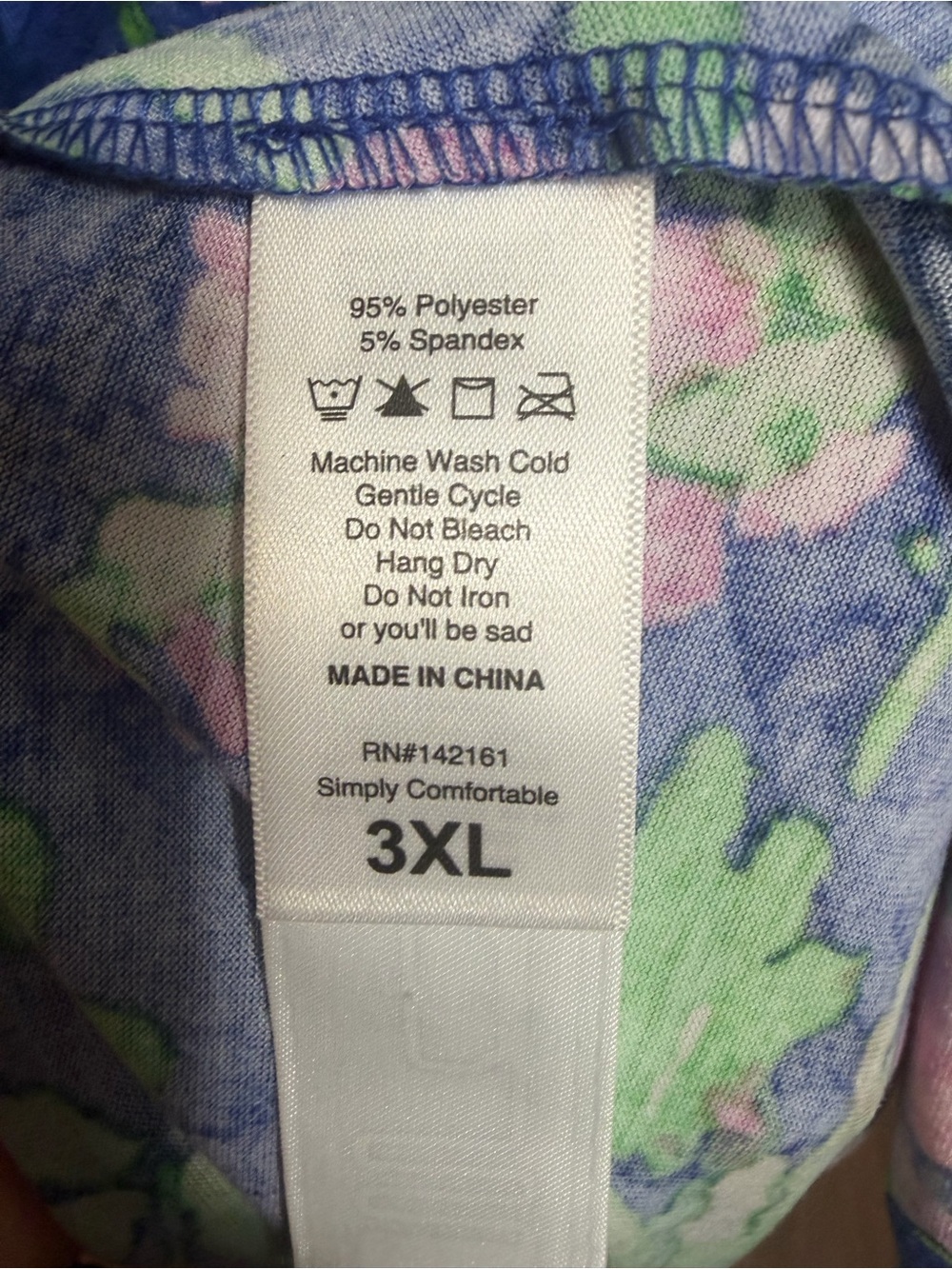 LuLaRoe Riley Dress 3XL NWT Blue Pink Floral Maxi Dress Short Sleeve - Picture 3 of 5